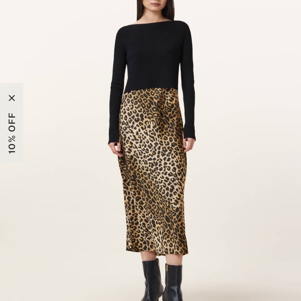 Leopard Print Midi Skirt